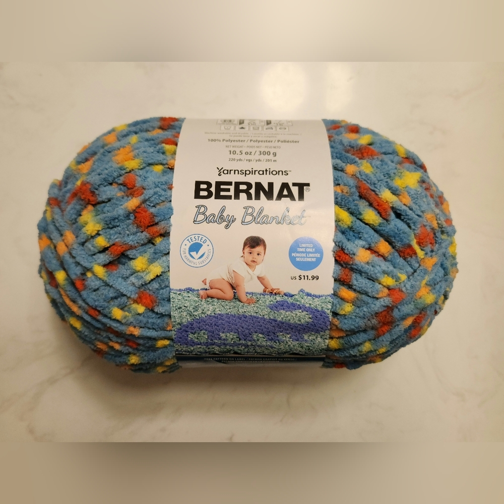 Bernat Baby Blanket Yarn Dino-Mite Sky Dot